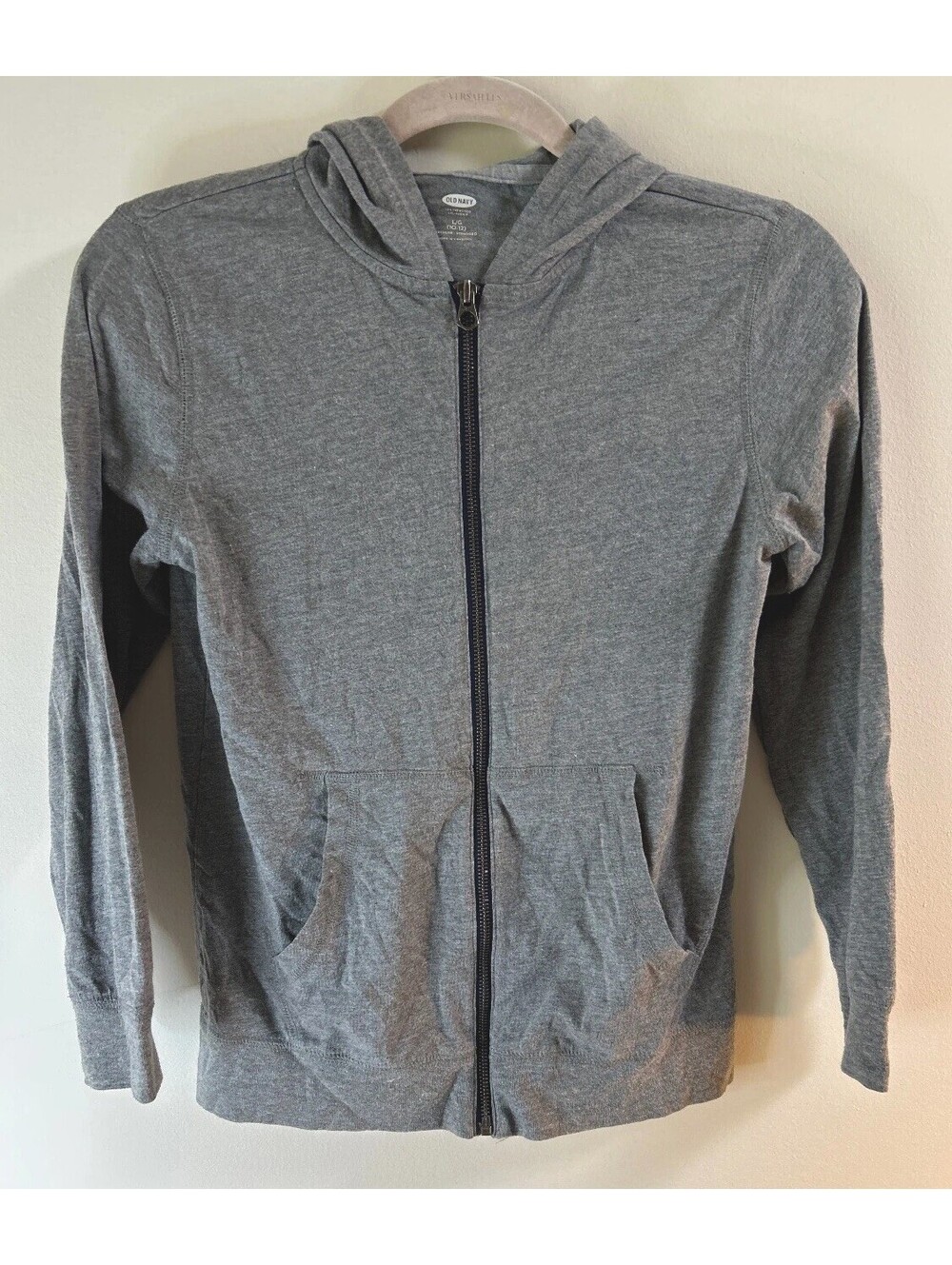 Old Navy Kids Gray Full Zip Hooded Jacket Hoodie Size L 10-12